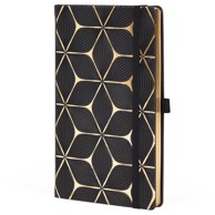 CASTELLI Notes 13 × 21 cm, crte, 96 listova, s gumicom, Gold Flower, crno/zlatni