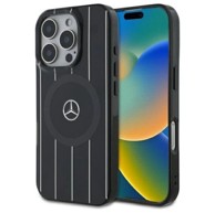 Mercedes MB Double Layer Crossed Lines MagSafe maskica za iPhone 16 Pro, crna