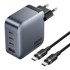 VENTION Punjač TZ-FET-EU, GaN, 100W, 3×USB-C + 1×USB-A + kabel 1 m, sivi