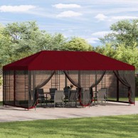 Paviljon s bočnim stranama, 6 x 3 m, tamno crvena