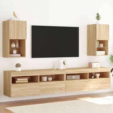 TV ormarić, 30.5 x 30 x 60 cm, s LED svjetlima, sonoma hrast