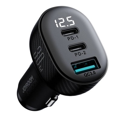 JOYROOM Brzi punjač za mobitel za auto JR-CCD04, 30 W, USB + 2 x Type C