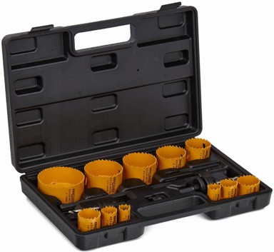 KRAFT&DELE Set kružnih pila za drvo i metal 17 komada 19-76 mm + adapter