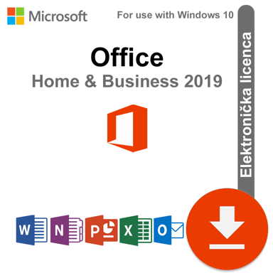 MICROSOFT Elektronička licenca OFFICE 2019 HOME AND BUSINESS ESD