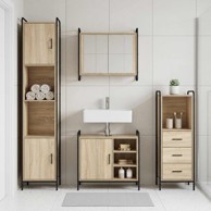 Set kupaonskih ormarića 4 kom. 40 x 36 x 181 cm, sonoma hrast
