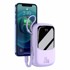BASEUS Q Pow Digital Display Power Bank 20000 mAh, IP USB, USB-C 20W s IP kabelom, ljubičasti