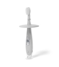 BABYONO Baby četkica za zube s graničnikom 12+, siva