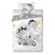 FARO Posteljina Cuddles, 2 djelna, zebra, siva