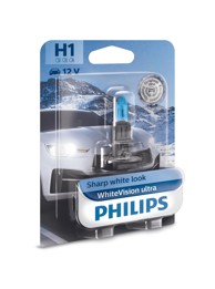 PHILIPS Žarulja WhiteVision Ultra H1 12V, do 60% više svjetla, do 35% bjelije, 4200K