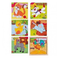 WOODYLAND Drvena kocka, životinje, 2 x 2 cm