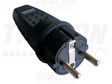 TRACON Electric uni-schuko ravni gumeni utikač 16 A