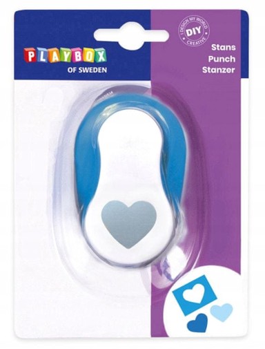 Ukrasni bušač PLAYBOX DIY srce, za papir i pjenasti papir, Ø 2,5 cm