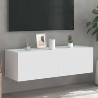 Zidni TV ormarić s LED svjetlima, bijeli, 100 x 35 x 31 cm