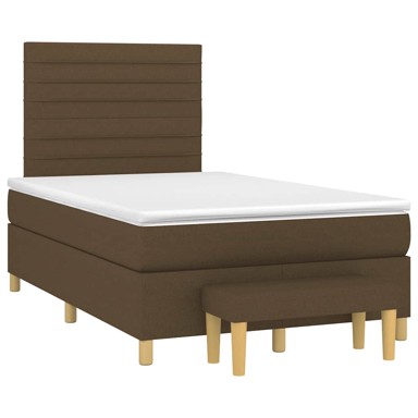 Krevet Box Spring s madracem, 120 x 190 cm, od tkanine, tamnosmeđi