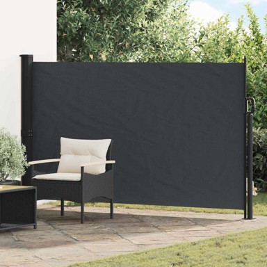 Retraktabilna bočna tenda, 170 x 300 cm, poliester, crna