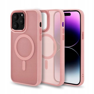 Maskica za Apple iPhone 16, MagSafe, tanka, sa zaštitnim staklom, roza