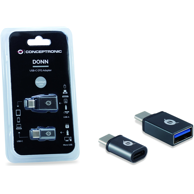CONCEPTRONIC Adapter DONN04G USB-C na USB-A i Micro USB, crni