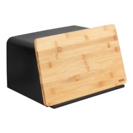 WENKO Crna kutija za kruh s poklopcem od bambusa Kubo