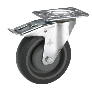 DÖRNER + HELMER Skretni kotač s kočnicom 100X32 mm 105x85 mm