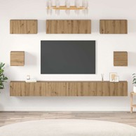 Set TV stalka s policom zidni ostalo s pohranom, 8 kom, hrast artisan