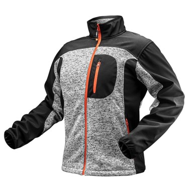 NEO TOOLS Pletena softshell radna jakna s patentnim zatvaračem, veličina XXL