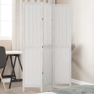 Sobna pregrada s 3 panela 40 x 80 cm od masivnog drva paulovnije bijela