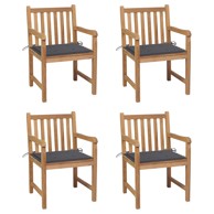 Vrtne stolice s antracit jastucima 4 kom od masivne tikovine