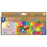 STAEDTLER Plastelin 842C18, Noris Jumbo, 18 boja, pastel + glitter + neon