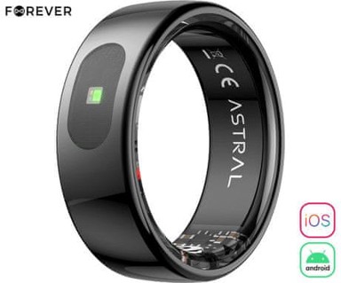 FOREVER Pametni prsten Astral SR-100, veličina 8, crna