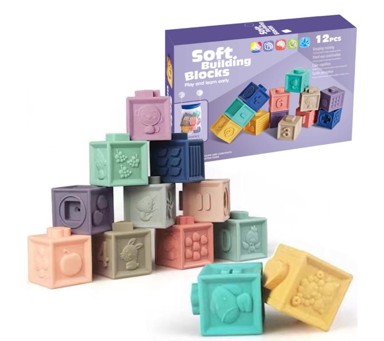 Kocke, senzoričke, oblici, životinje i brojevi, 12 kom