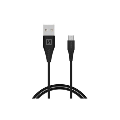 SWISSTEN Kabel USB/microUSB, 1.5m, produženi microUSB priključak 9 mm, crni