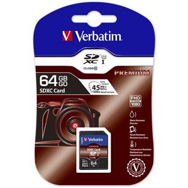 VERBATIM Memorijska kartica Premium, 64 GB, SDXC, Class 10