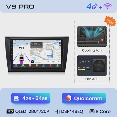 Autoradio uređaj, Android Auto za Golf 6 (2008–2016), V9 Pro, 4GB/64GB