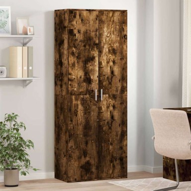 Visoka komoda dimljeni hrast 70x35x180 cm konstruiranog drva , dimljeni hrast