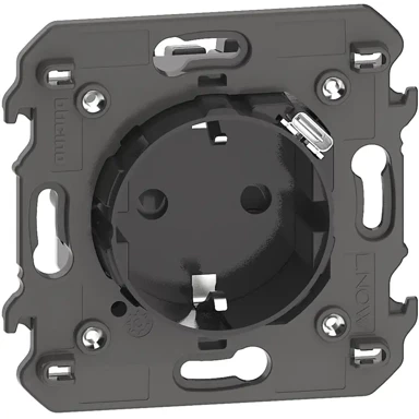 BTICINO Utičnica LNOW 2P+E + USB-C 1,5A KG4141USB, crna