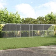 Kavez za piliće, srebrni, 800 × 200 × 198,5 cm, pocinčani čelik