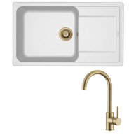 ELLECI Set sudoper Life 410 + slavina Vida, zlato/bianco