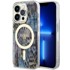 GUESS Maskica MagSafe s leopard efektom za Apple iPhone 14 Pro Max, plava