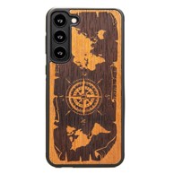 BEWOOD Drvena maskica za Samsung Galaxy S23 Plus, Ruža vjetrova Merbau