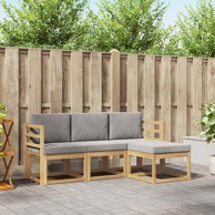 Set vanjskih sofa, 4-dijelni, bijela i svjetlosiva