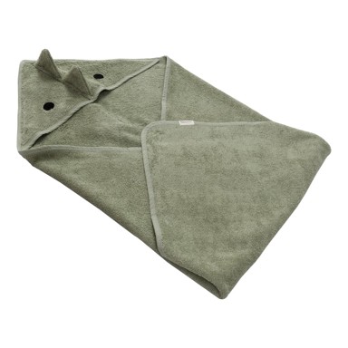 KINDSGUT Zeleni pamučan dječji ručnik s kapuljačom, 75x75 cm Dinosaur