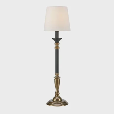 Stolna lampa Gent, E27, antique/crna/offwhite