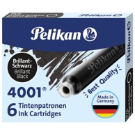PELIKAN Tinta za nalivpero 301218, 4001 patrone, 6 kom, crna