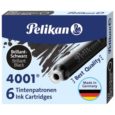 PELIKAN Tinta za nalivpero 301218, 4001 patrone, 6 kom, crna