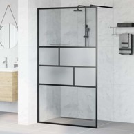 Zid za walk-in tuš, 80 x 195 x 0,5 cm, staklo i aluminij, crna