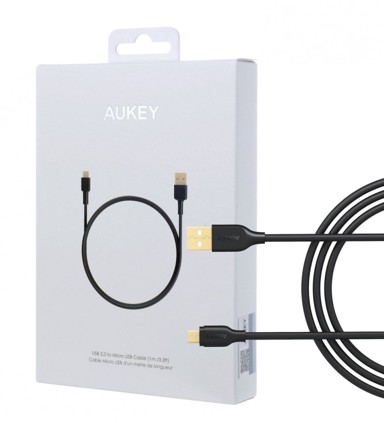 AUKEY Micro USB na USB-A kabel 1 m Quick Charge, crni
