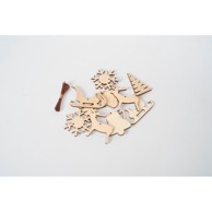 SPIRA Set od 10 drvenih božićnih ukrasa, Medium