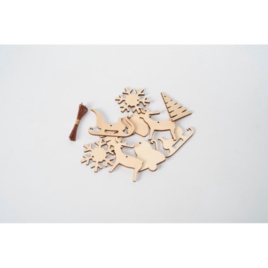 SPIRA Set od 10 drvenih božićnih ukrasa, Medium  