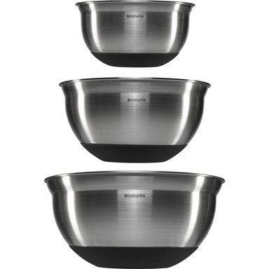 BRABANTIA Set posuda čelik crna, 1, 1.6 & 3 litre