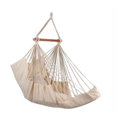 Viseća stolica s osloncem za noge 130 cm, bež